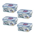 Lock & Lock Lock & Lock HPL805S4 6 oz Easy Essentials Rectangular Food Storage Container; Clear - Set of 4 HPL805S4